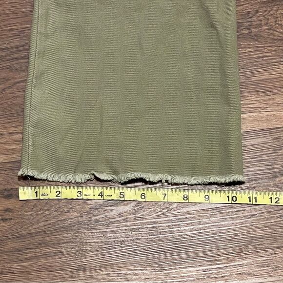 Miss Love Wide Leg High Waist Stretchy Pants Olive Green Size Large - Picture 5 of 10